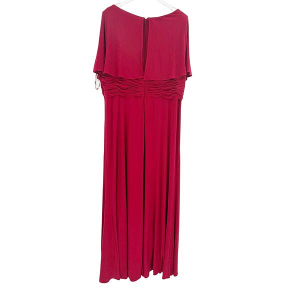 MAC DUGGAL Dress Size 24 Evening Gown NEW Red Twist Waist Jersey V Neck - Picture 5 of 7